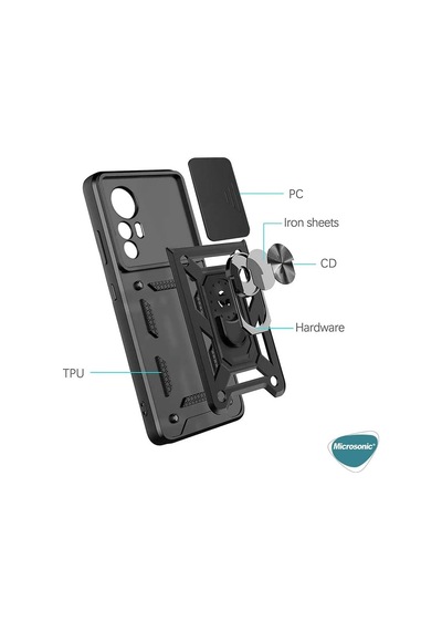 Xiaomi Mi 12t İçin Kılıf Impact Resistant Siyah Mi 12t İle Uyumlu Kılıf - Siyah