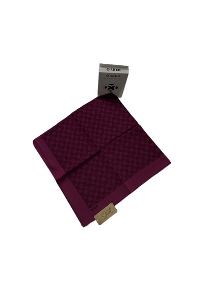 Aker Elegance Monogram Eşarp - 1090500-2 - 100 X 100 / 994 Vişne