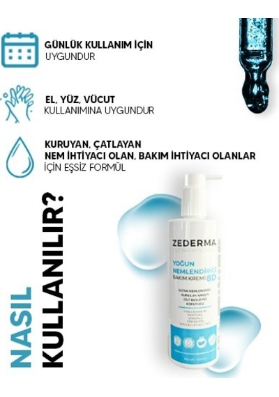 Zederma Yoğun Nemlendirici Cilt Bakım Kremi 8d 400ml