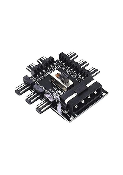 Ancheyn 8 Port Fan Çoklayıcı Hub Y Pwm Splitter İde Molex Soğutma 3 Pin 4 Switch Anahtarlı 4336
