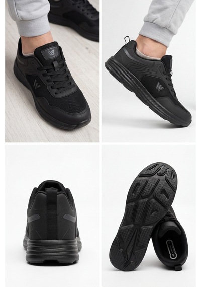 Liarca Comfy Step Siyah Günlük Spor Sneaker Kaymaz Taban Konfor Serisi Erkek Ayakkabı