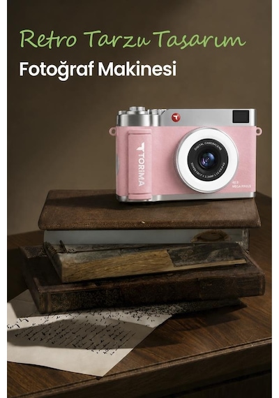 Torima CMR50 Mini Dijital Retro Kamera 48 MP Selfie Video Vlog Kamerası
