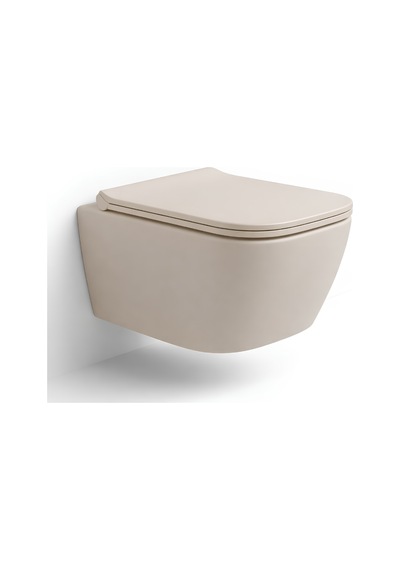 Turavit Luna Kanalsız Mat Cappucino Asma Klozet Ln5610c, Luna Mat Cappucino Duroplast Yavaş Kapak Bej