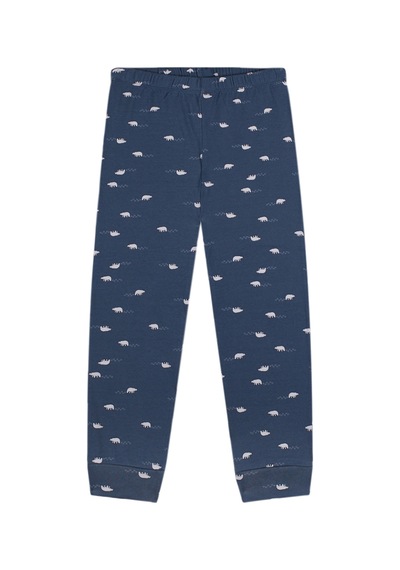Antebies Organik Lacivert Kutup Ayısı Erkek Çocuk Pijama Takımı Renkli