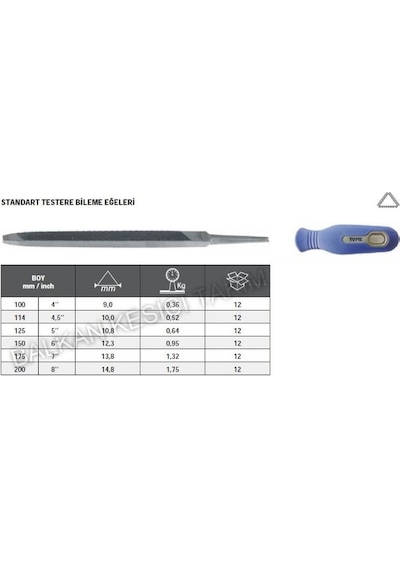 Tome Standart Testere Bileme Eğesi 175mm