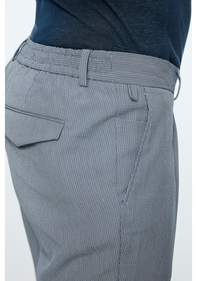 Morven Erkek Lacivert Poliviskon Trend Desenli Slim Fit Lastikli Pantolon 26ys003004200 Lacivert