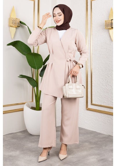 Unika Boutique Kadın İkili Tesettür Takım Bejj