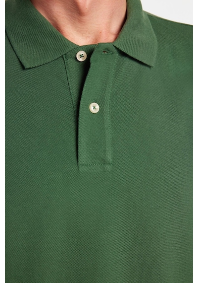 Tudors Erkek Slim Fit Dar Kesim %100 Pamuklu Yeşil Polo Yaka Tişört-32794 Yeşil
