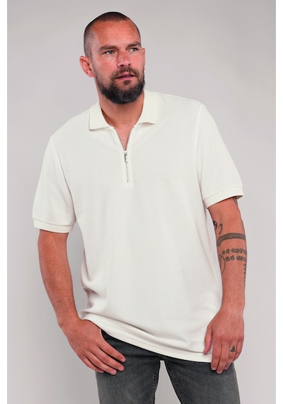 Gabria Fermuarlı Polo Yaka T-shirt Beyaz