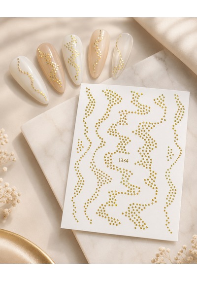 Holografik Altın Noktalar Tırnak Sticker Tırnak Etiketi Nail Art Jo-1334