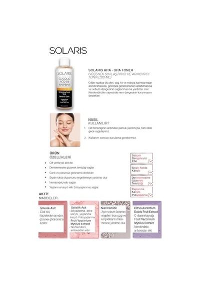 Gözenek Sıkılaştırıcı Ve Arındırıcı Tonik 200 Ml Glycolic Acid 5% Aha Bha
