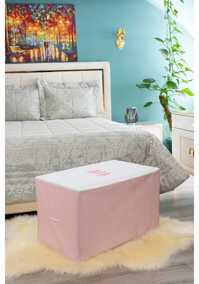 Serstil Büyük Boy Basklı Pembe Hurç 74 X 46 X 46 Cm