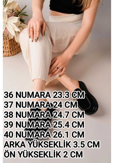 Bahrina Kadın Loafer Tokalı Terlik Siyah