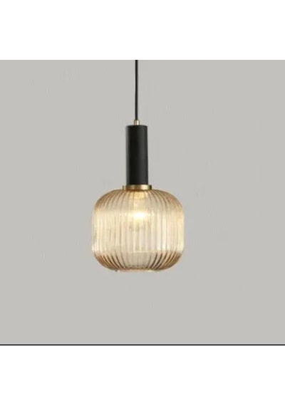 Rsylight Rustik Dekoratif Metal Modern Siyah Opal Bal Camlı Camlı Tekli Avize Siyah