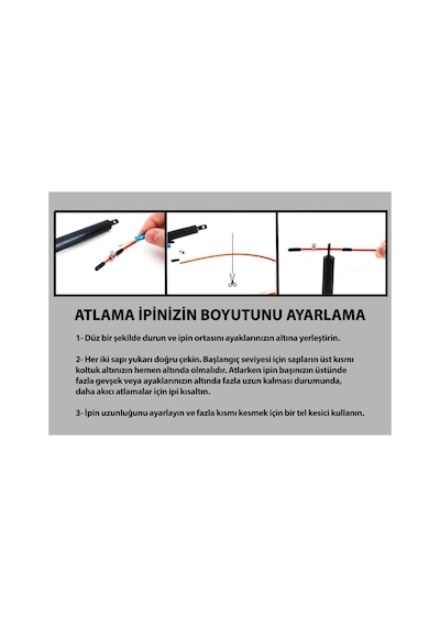 Uzunluğu Ayarlanabilir Çelik Telli Atlama İpi - Speed Rope - Siyah
