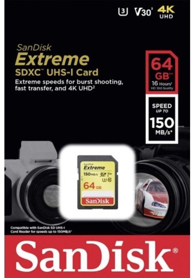 Sandisk Extreme  64Gb  150Mbs  Sd Kart
