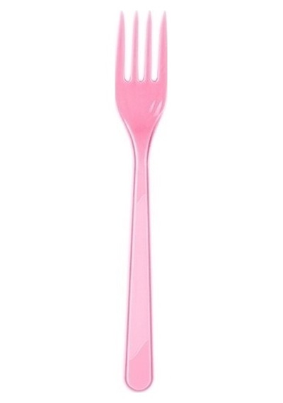 Çatal Plastik Pembe 50 Adet
