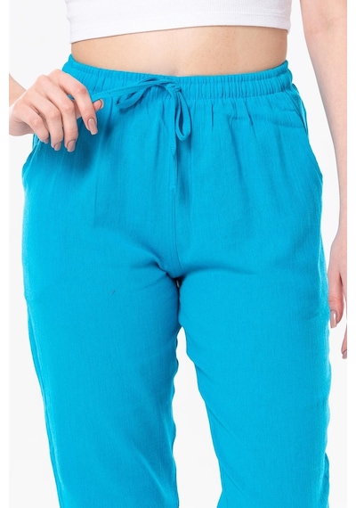 Eliş Şile Bezi Şile Bezi Çift Cepli Unisex Yazlık Pantolon Turkuaz Trkz-turkuaz Turkuaz