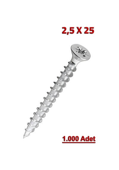Meridyen Sunta Vidası 2.5x25 1.000 Adet