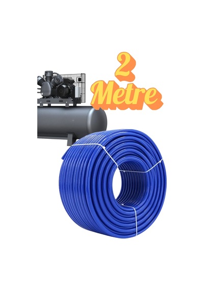 2 Metre Kompresör Hava Hortumu 8 Mm Termo Hortum Mavi Thermo Hortum Basınca Dayanıklı Hortum