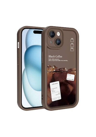 More Tr Apple Uyumlu iPhone 15 Kılıf Kamera Korumalı Baskılı Arka Yüzey Mtr Klas Kapak - Açık Kahve