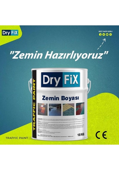 Dryfix Traffic Paint Zemin Boyası 5 Kg Ral 5015 Mavi Diğer
