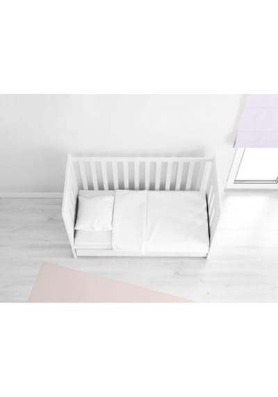 80X130 Lastikli Ranforce Bebek Çarşaf Takımı - Beyaz