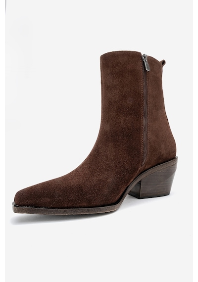 Luvishoes Luvi Shoes Lexıa Kahverengi Süet Hakiki Deri Kadın Western Bot Kahverengi