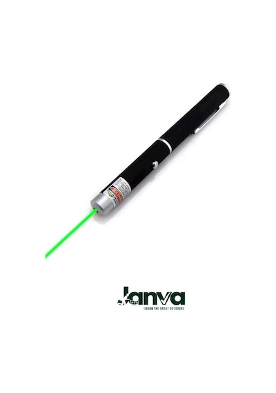 5 Başlıklı Yeşil Lazer Pointer Pilli 50 Km Etkili 5 Başlıklı Siyah