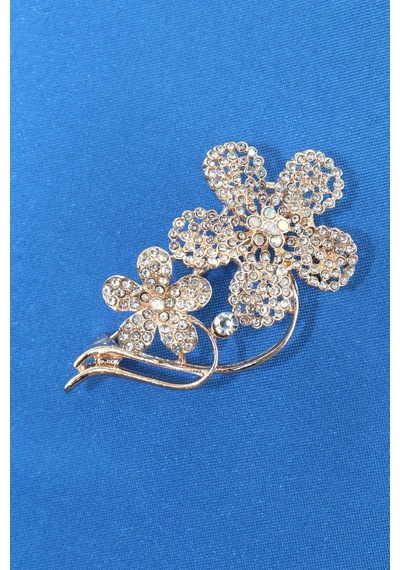Işığın Dansı Kır Çiçeği Broş Gold Renkli Kristal Taşlı Kadın Yaka İğnesi Çiçek Broş Çok renkli
