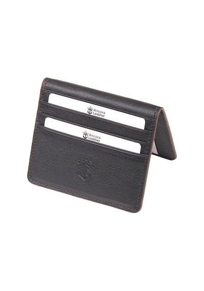 Ancora Leather Hakiki Deri Para Bölmeli Çıtçıtlı Portföy-unisex-26210 Kahverengi