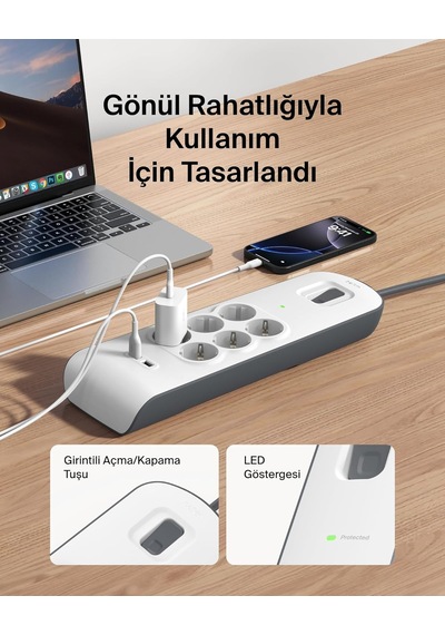 Belkin Surge Plus 6'lı Çoklu Priz