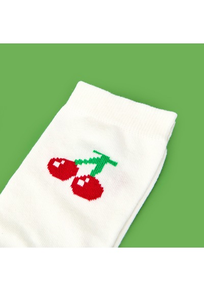 Soft Cherry Çorap - Ekru Çok Renkli