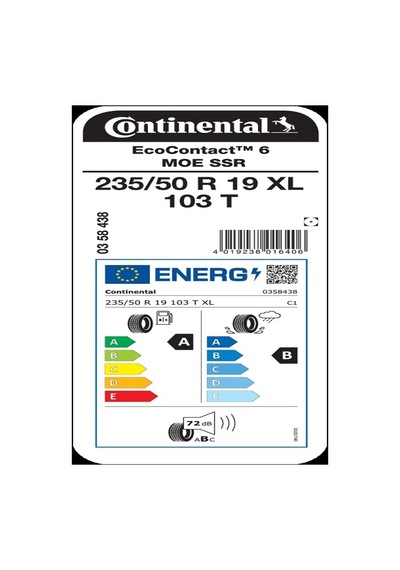 Continental 235/50 R19 103t XL Ecocontact 6 Ssr Moe Yaz Lastiği 2026