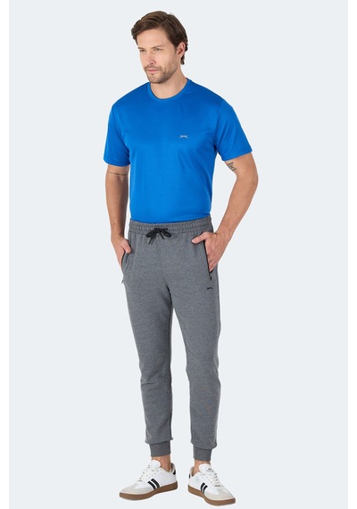 Slazenger Ognen I Erkek Fermuar Cepli Koyu Gri Eşofman Altı Koyu Gri