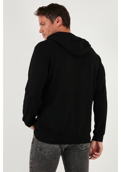 Buratti Relaxed Fit Kapüşonlu Yumuşak Dokulu Erkek Sweat 5901063 Siyah