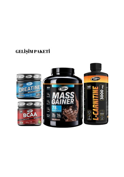 Gelişim Paketi Mass Gainer Karbonhidrat 2000g/bcaa 300g/creatine 120g/l-carnıtıne 3000mg Aromalı