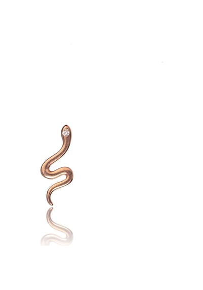 Serpent Lover I Gümüş Küpe-519 Rose