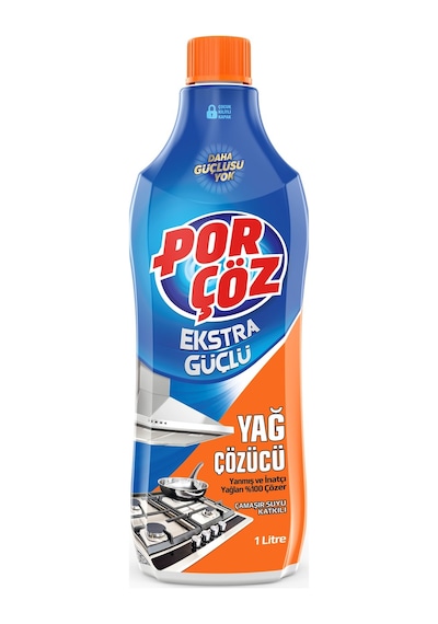 Porçöz Ekstra Güçlü Yağ Çözücü Çamaşır Suyu Katkılı 1 L