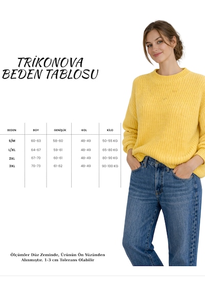 Trikonova Oversize Triko Kazak Sarı