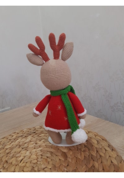 Yılbaşı Geyiği Organik Amigurumi Oyuncak