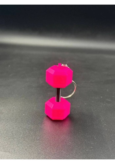 Mini Dambıl 45lb Anahtarlık - Pembe Siyah Pembe - Siyah