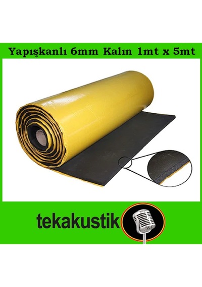 Oto Ses Yalıtım Flexi Kauçuk Sünger Yapışkanlı 6Mm 1Mt X 5Mt