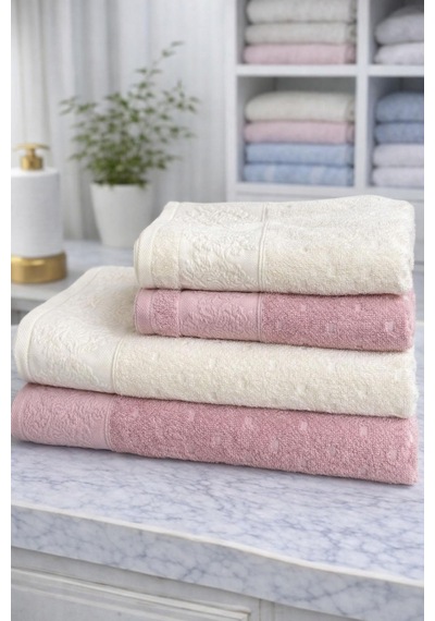 Özdilek Heritage Best Set Hamam Takımı Krem-pembe Çok Renkli