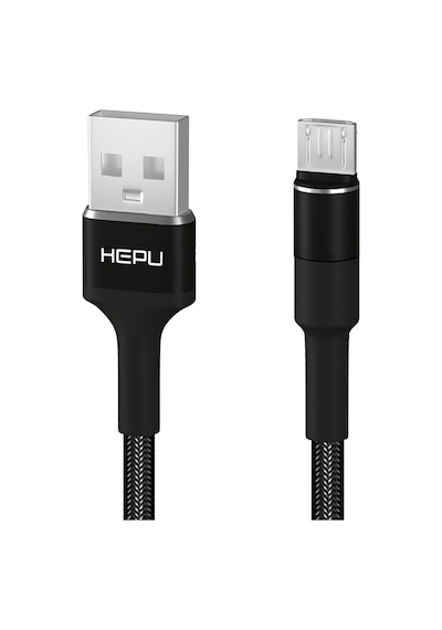 Hepu Hp-414 Solid Usb - Micro Usb Qc3.0 3.1a Şarj Kablosu 1mt Siyah