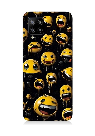 Samsung Galaxy A42 5g Uyumlu Tuhaf Smiley'ler Desenli Silikon Kılıf