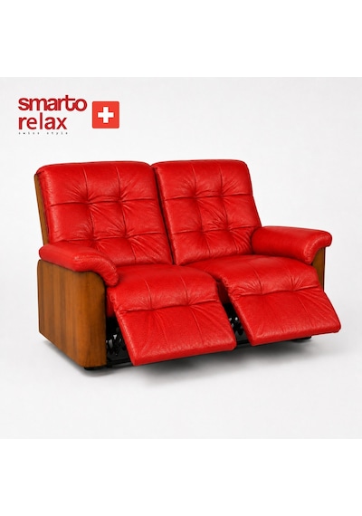 Smarto Relax Berlin İkili Yatar Ayak Uzatmalı Ergonomik Deri Tv Koltuğu Baba Koltuğu Kırmızı
