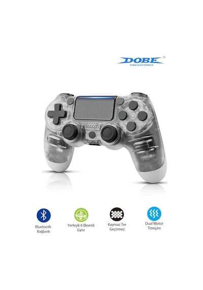 Ps4-pc-android Box-android-Apple Uyumlu iOS Telefon Tablet Titreşimli Bluetooth Oyun Kolu Şeffaf