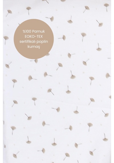 %100 Pamuk Eoko-tex Sertifikalı Poplin Emzirme Önlüğü Bej Desenli Emzirme Önlüğü