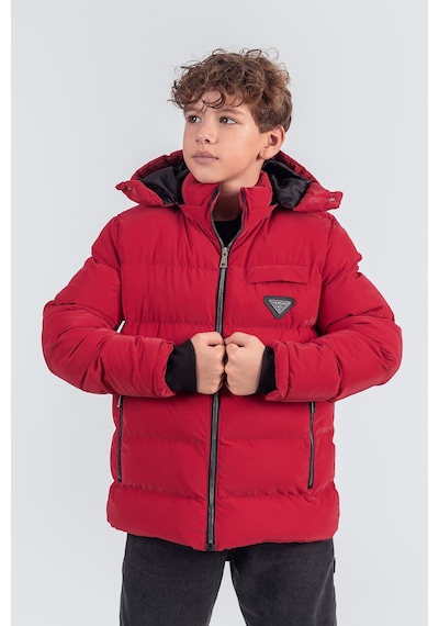 Pina Kids Nova Kumaş Kapüşonlu Erkek Çocuk Kışlık Mont Km2509 Kırmızı